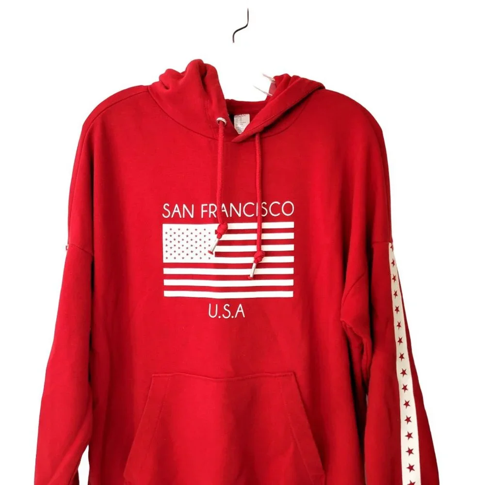 Divided Red Hoodie Sweatshirt San Francisco - Picture 2 of 5